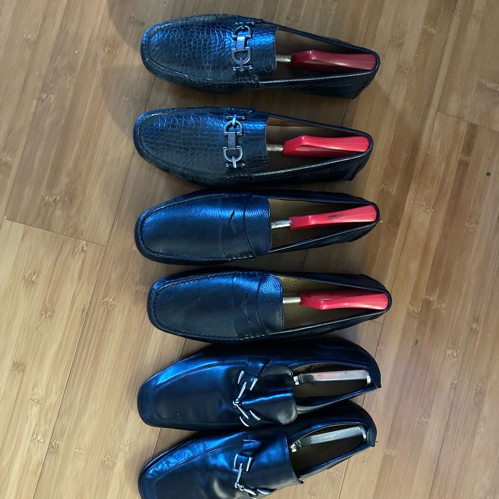 Donald J. Pliner Black Leather Loafers Collection Men’s luxury shoes